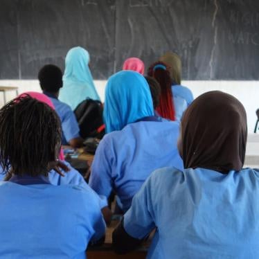 Secondary school girls in a classroom in a middle secondary school in Sédhiou, southern Senegal.