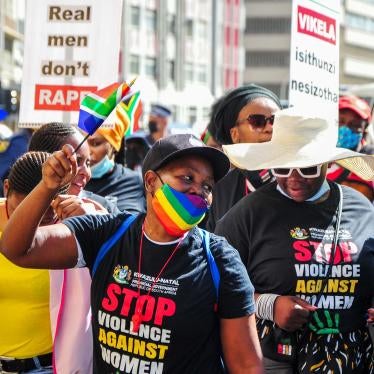 General view during the Gender-Based Violence (GBV) protest march organized by the Office of The Premier in collaboration with Phepha Foundation on April 26, 2021 in Durban, South Africa.