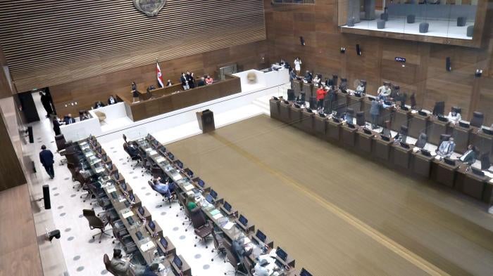 plenary session in the Costa Rican Legislative Assembly