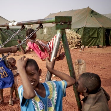  A group of children play in a camp for internally displaced people in Sevare, Mali, February 28, 2020.