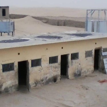 Prison buildings in a desert