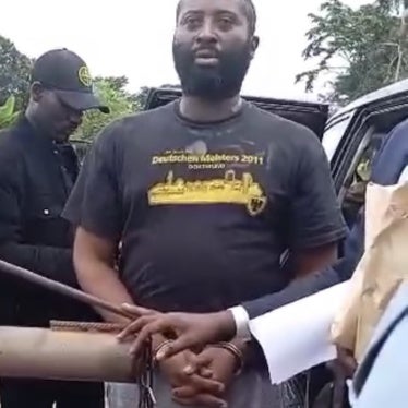 Screenshot of a video published on social media on July 21, 2024 and showing Steve Akam, also known as Ramon Cotta, at the border between Gabon and Cameroon. 