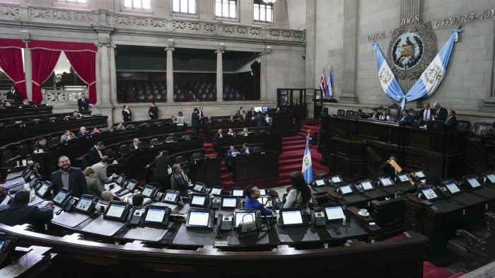 Lawmakers hold a session in Congress in Guatemala City, Dec. 13, 2023. 