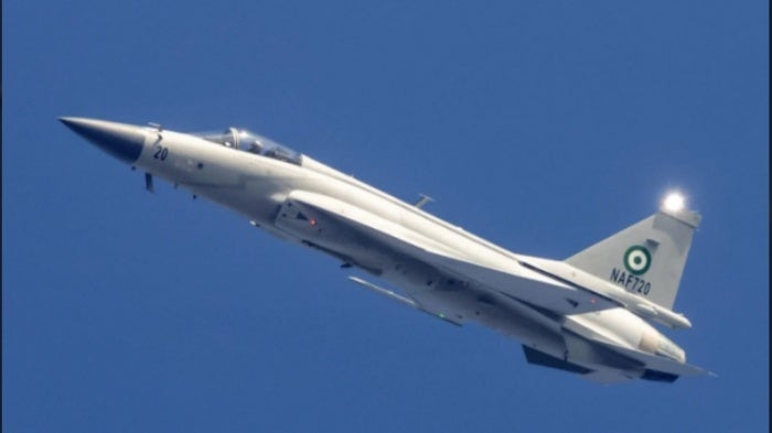 A Nigerian military aircraft, the CAC/PAC JF-17 Thunder.