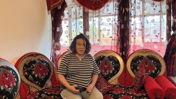 Francisca, “Yaa Sissi,” in her living room.