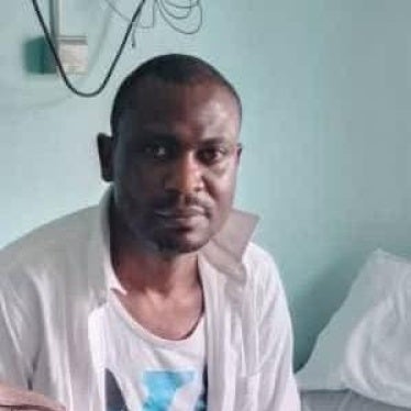 Leading Human Rights Lawyer Richard Tamfu at the hospital following beatings by gendarmes in Douala, Cameroon, November 2024.