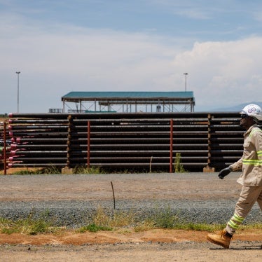 Oil drilling pipes at the Tilenga Industrial Area, which will host the East African Crude Oil Pipeline (EACOP), in Bulisa, Uganda, October 25, 2023.