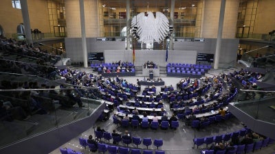 Lawmakers in the German Bundestag  (Lower House of Parliament) in Berlin, Germany on November 7, 2024.