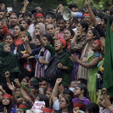 Students protest in Bangladesh.