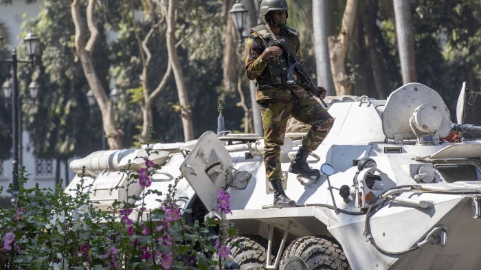 Security around the Supreme Court in Dhaka, Bangladesh, February 8, 2025.