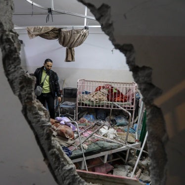 Damage caused by an artillery shell that hit the maternity hospital inside the Nasser Medical Complex, in Khan Yunis, Gaza, December 17, 2023. 